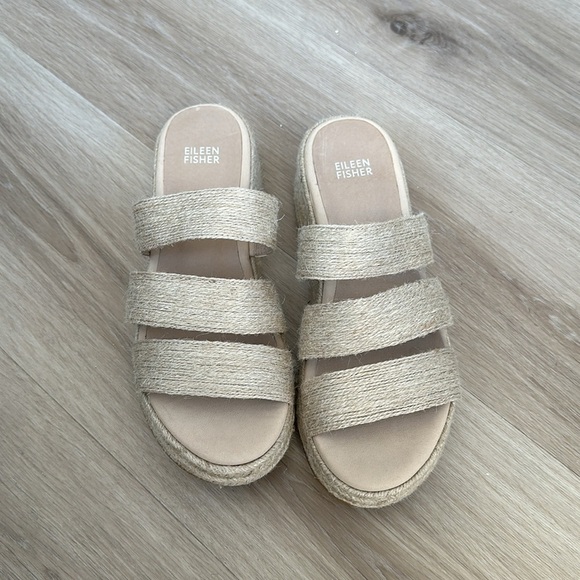 Eileen fisher Mayla Jute Espadrille Sandal women size 8 color natural NWOB - Picture 4 of 8